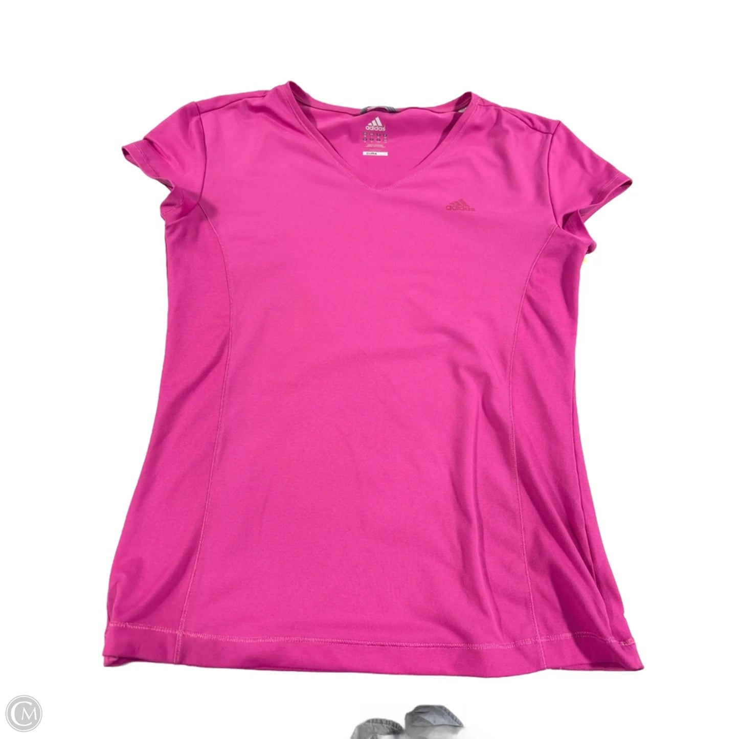 Athletic Top Short Sleeve By Adidas In Pink, Size: L