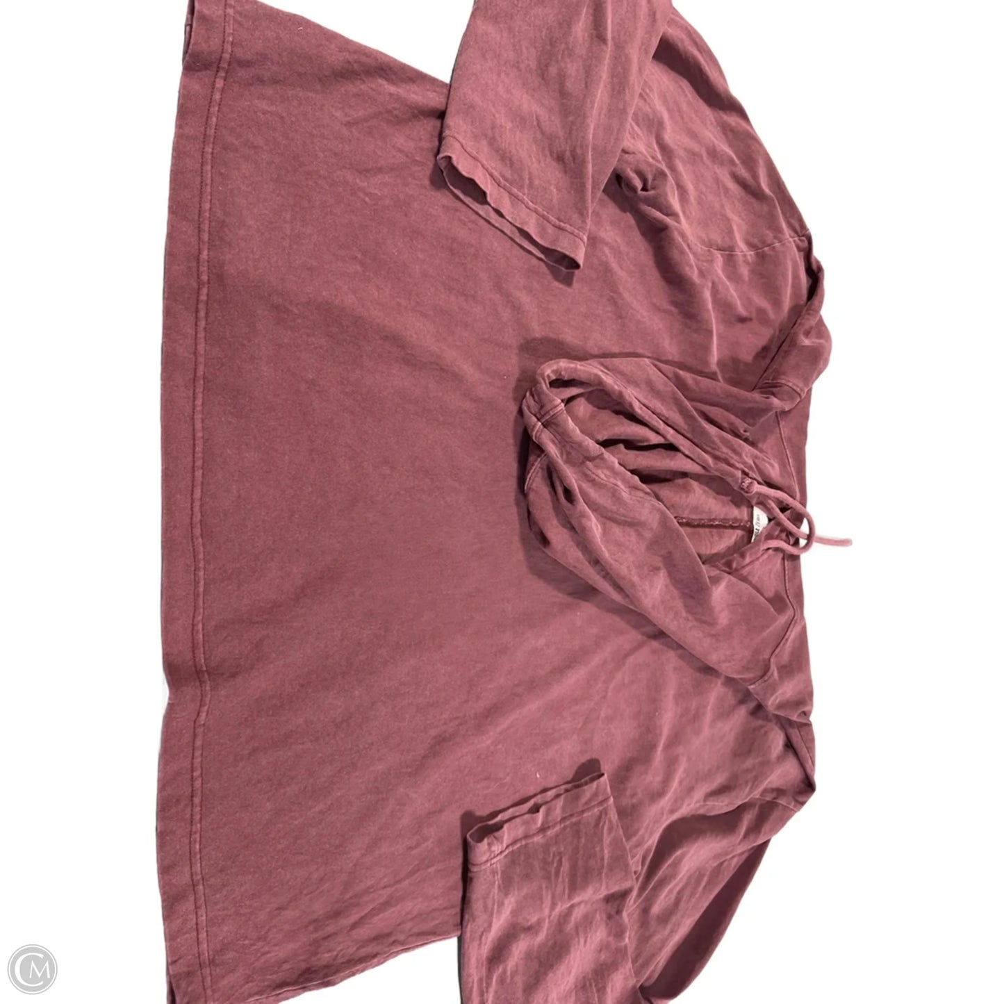 Top Long Sleeve By Double Zero In Maroon, Size: L