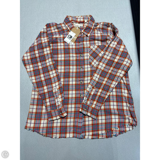 Top Long Sleeve By Gilded Intent In Plaid Pattern, Size: S