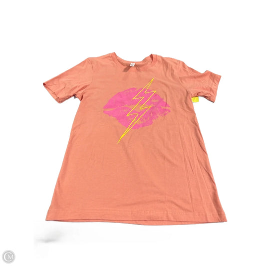 Top Short Sleeve Basic By Canvas In Peach, Size: S