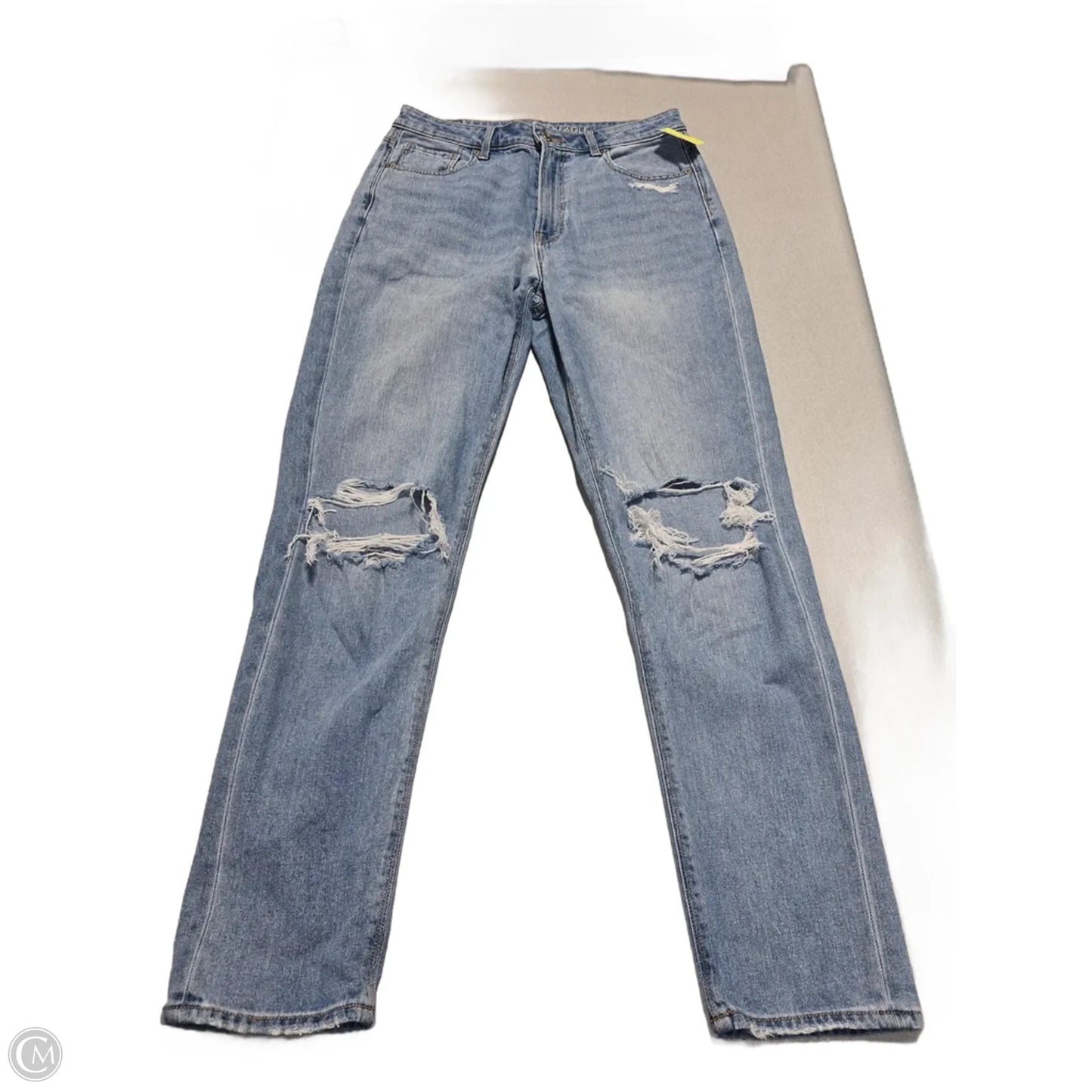 Jeans Straight By American Eagle In Blue Denim, Size: 8