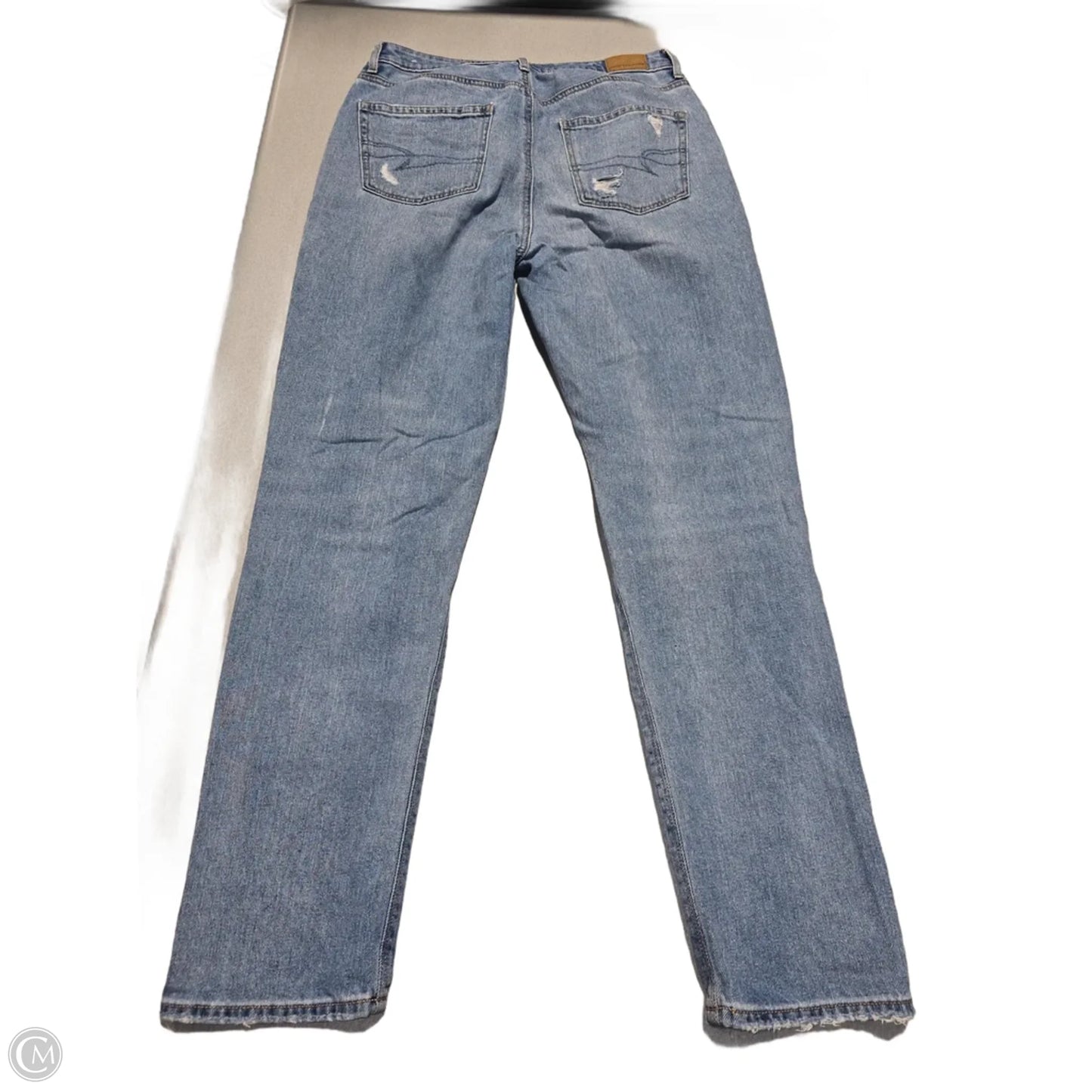 Jeans Straight By American Eagle In Blue Denim, Size: 8