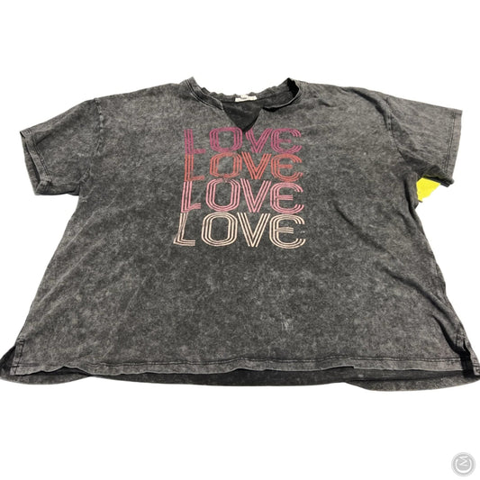 Top Short Sleeve By Maurices In Grey, Size: Xxl