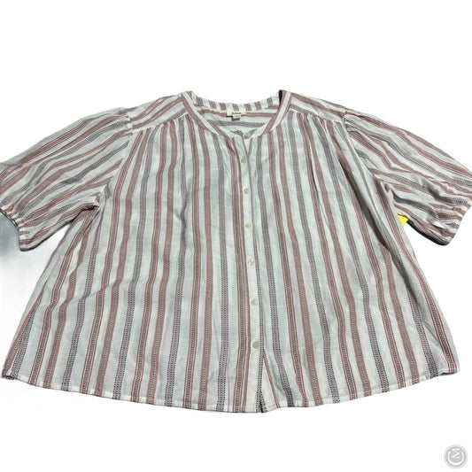 Blouse Short Sleeve By Ana In White, Size: Xl