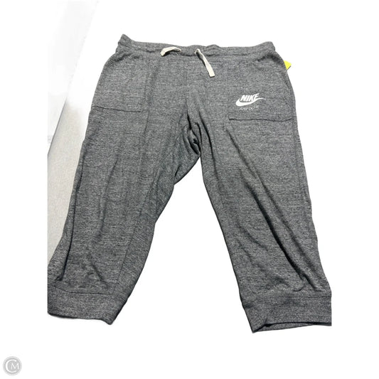 Athletic Pants By Nike In Grey, Size: 1x