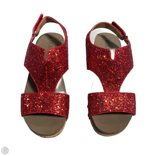 Sandals Heels Block By Corkys In Red, Size: 6
