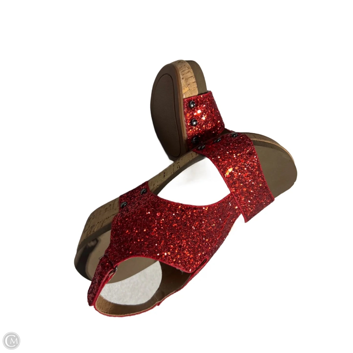 Sandals Heels Block By Corkys In Red, Size: 6