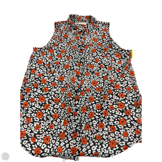Top Sleeveless By Banana Republic In Black & Orange, Size: L