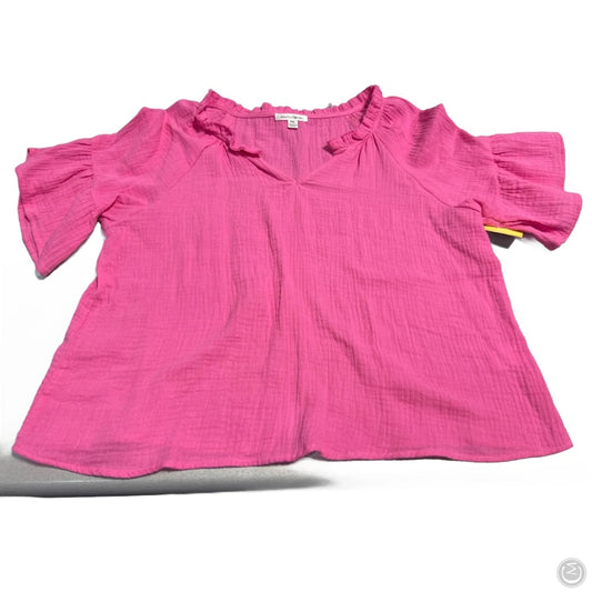 Top Short Sleeve By John Paul Richard In Pink, Size: Xlp