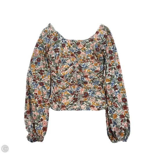 Blouse Long Sleeve By Cme In Floral Print, Size: M