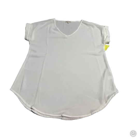 Blouse Short Sleeve By Zenana In White, Size: M