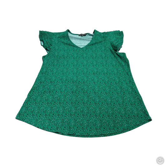 Blouse Short Sleeve By Adrianna Papell In Green, Size: M