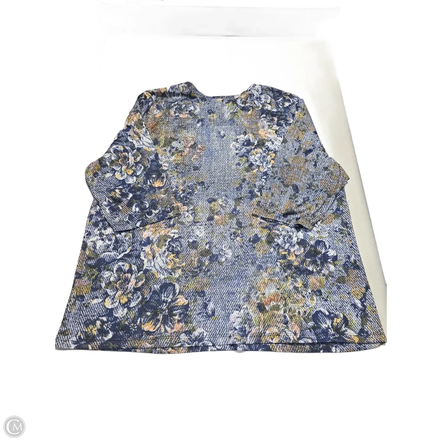 Top 3/4 Sleeve By Cj Banks In Blue, Size: 3x