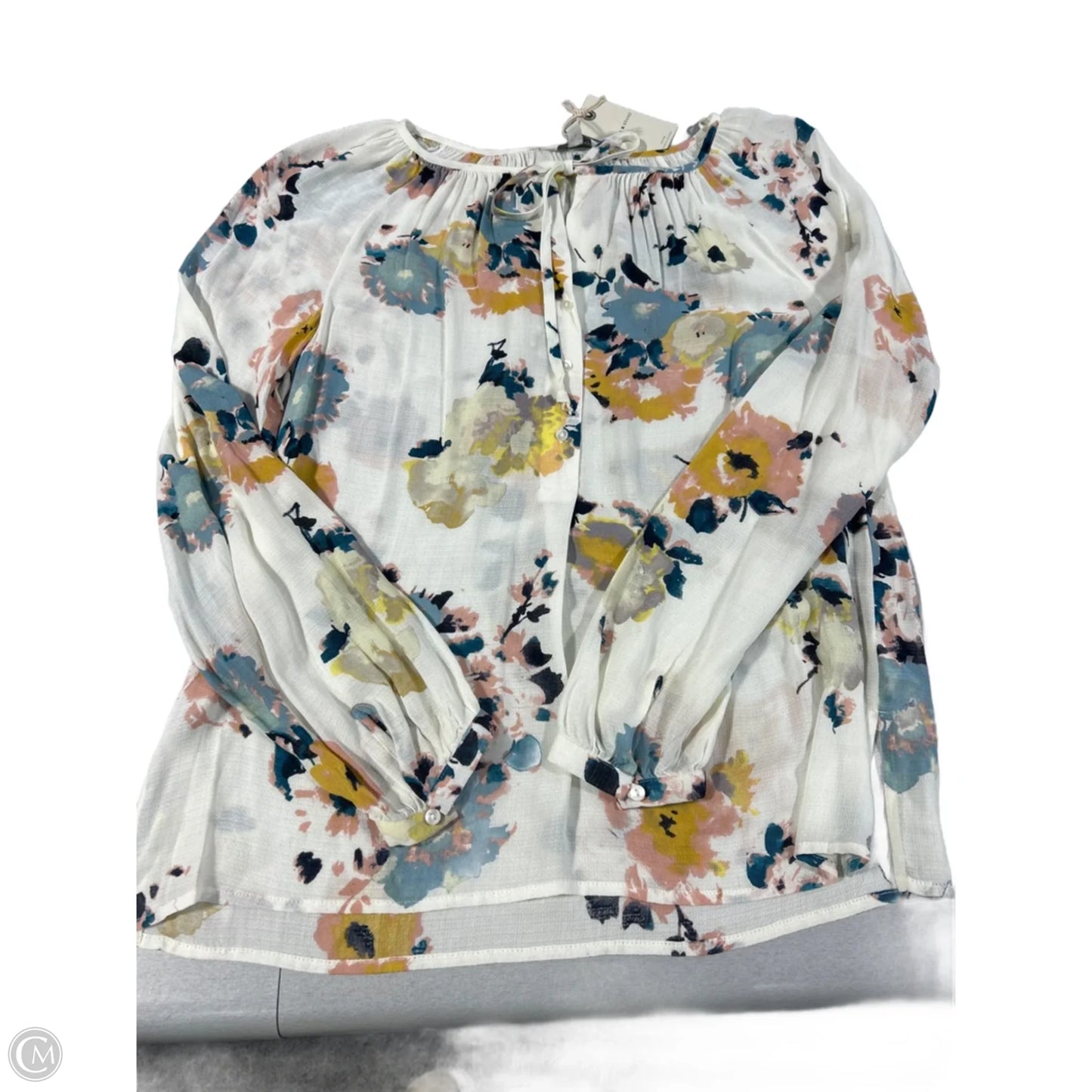Blouse Long Sleeve By Lucky Brand In Floral Print, Size: S
