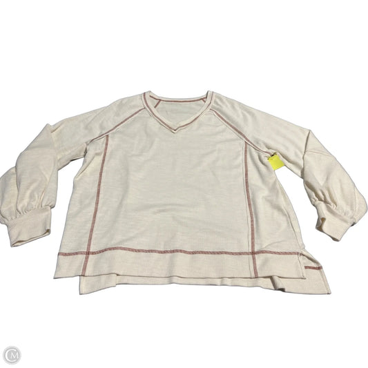 Top Long Sleeve By Cme In Cream, Size: M