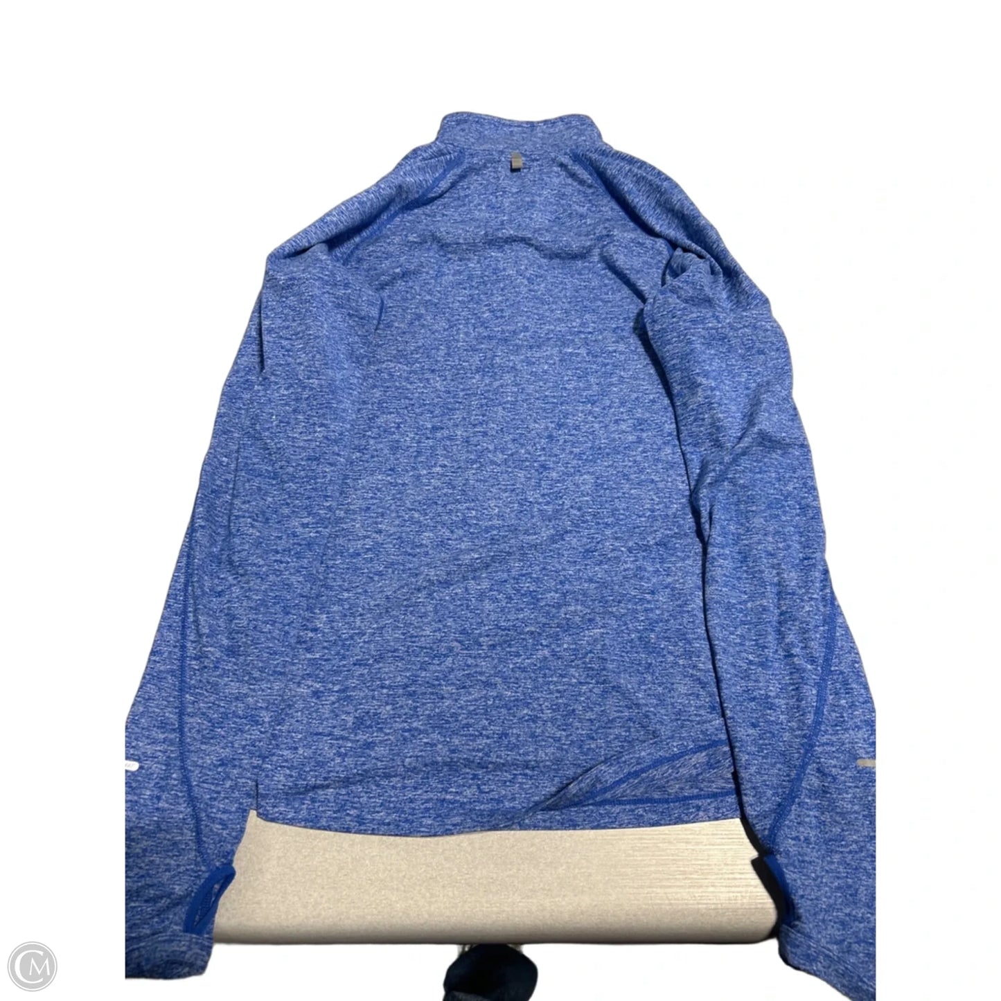 Athletic Top Long Sleeve Collar By Nike In Blue, Size: M