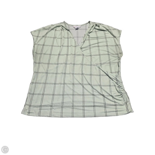 Blouse Short Sleeve By Liz Claiborne In Green, Size: L