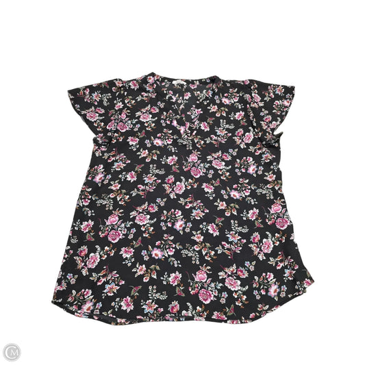 Blouse Short Sleeve By Maurices In Black, Size: L