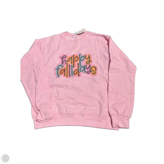 Top Long Sleeve By Jerzees In Pink, Size: S