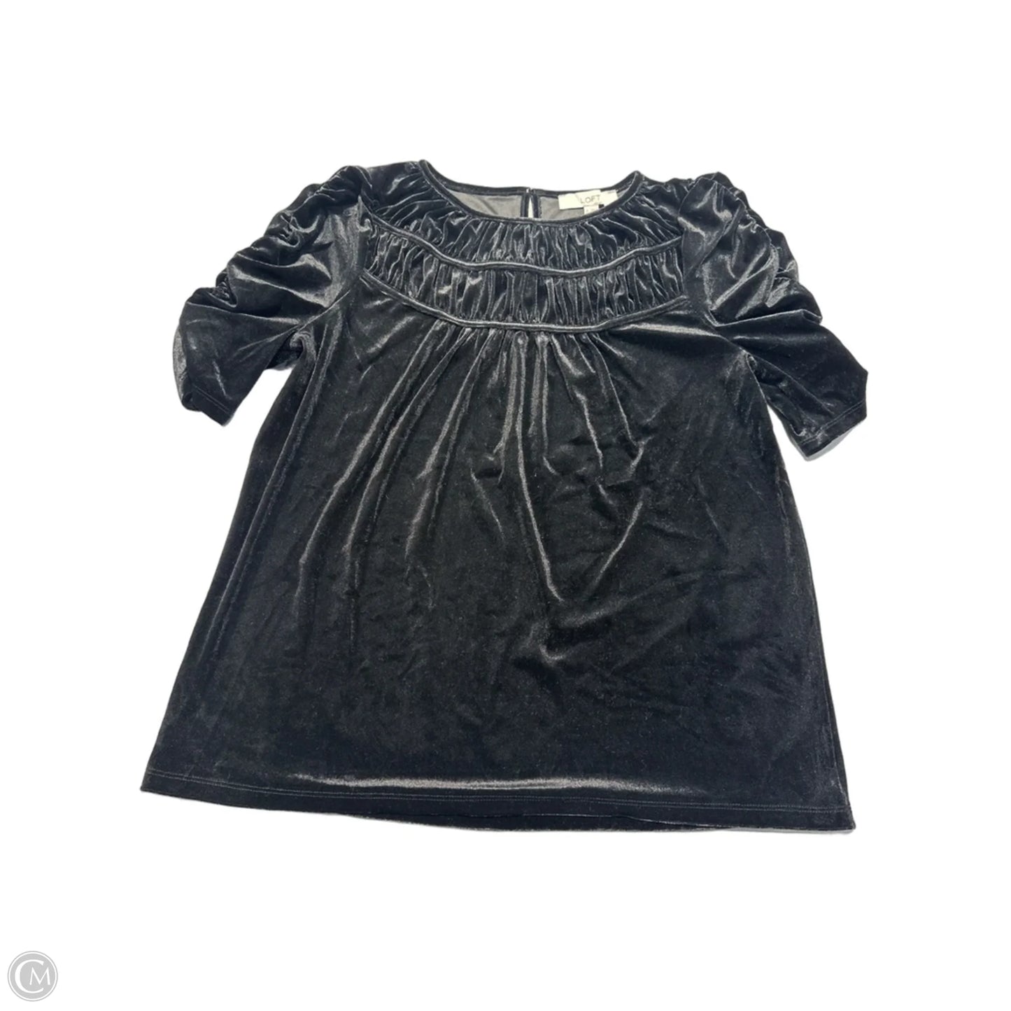 Top Short Sleeve By Loft In Black, Size: S