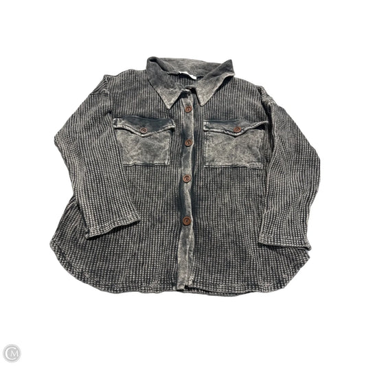 Top Long Sleeve By Bucketlist In Grey, Size: S