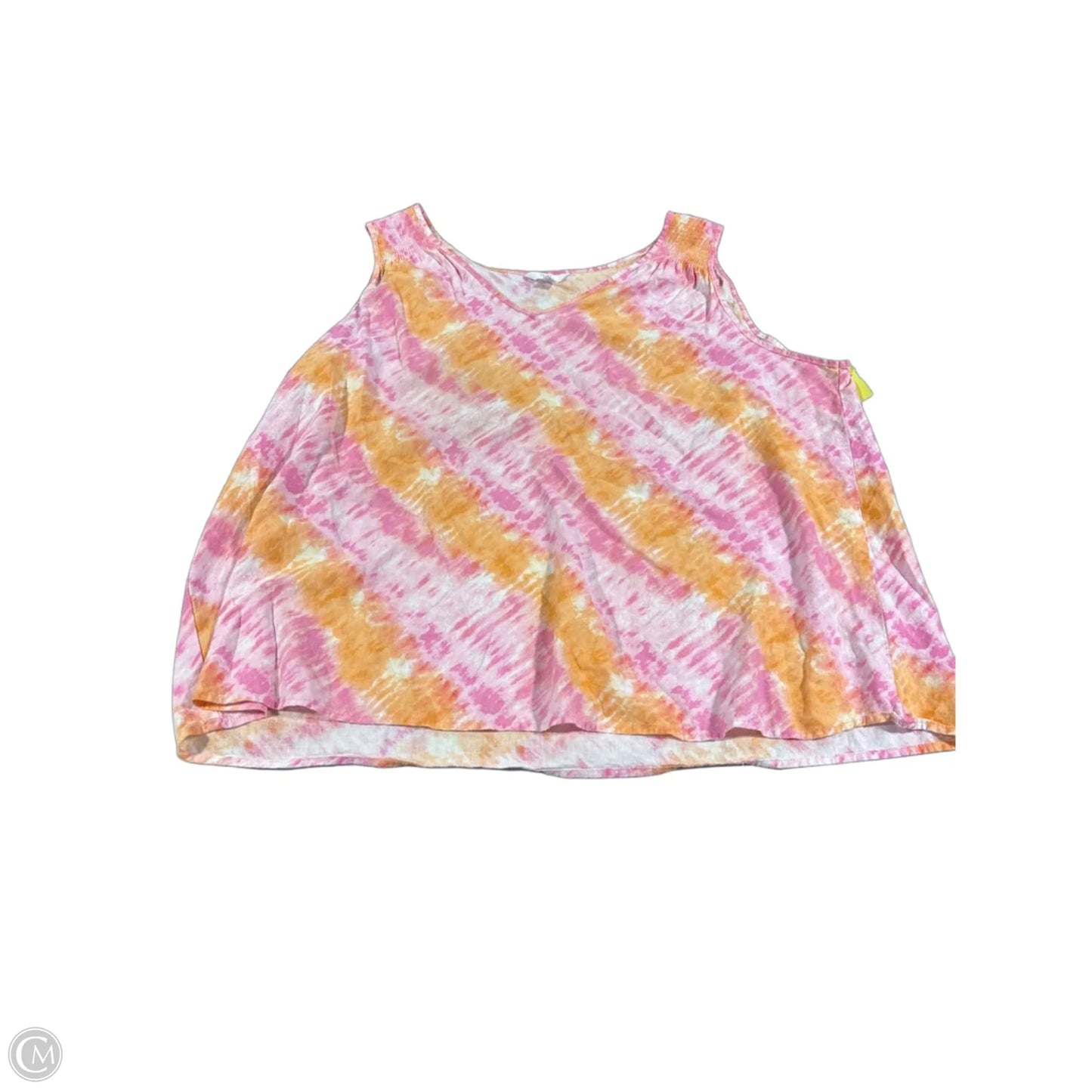Tank Top By Time And Tru In Orange & Pink, Size: 3x