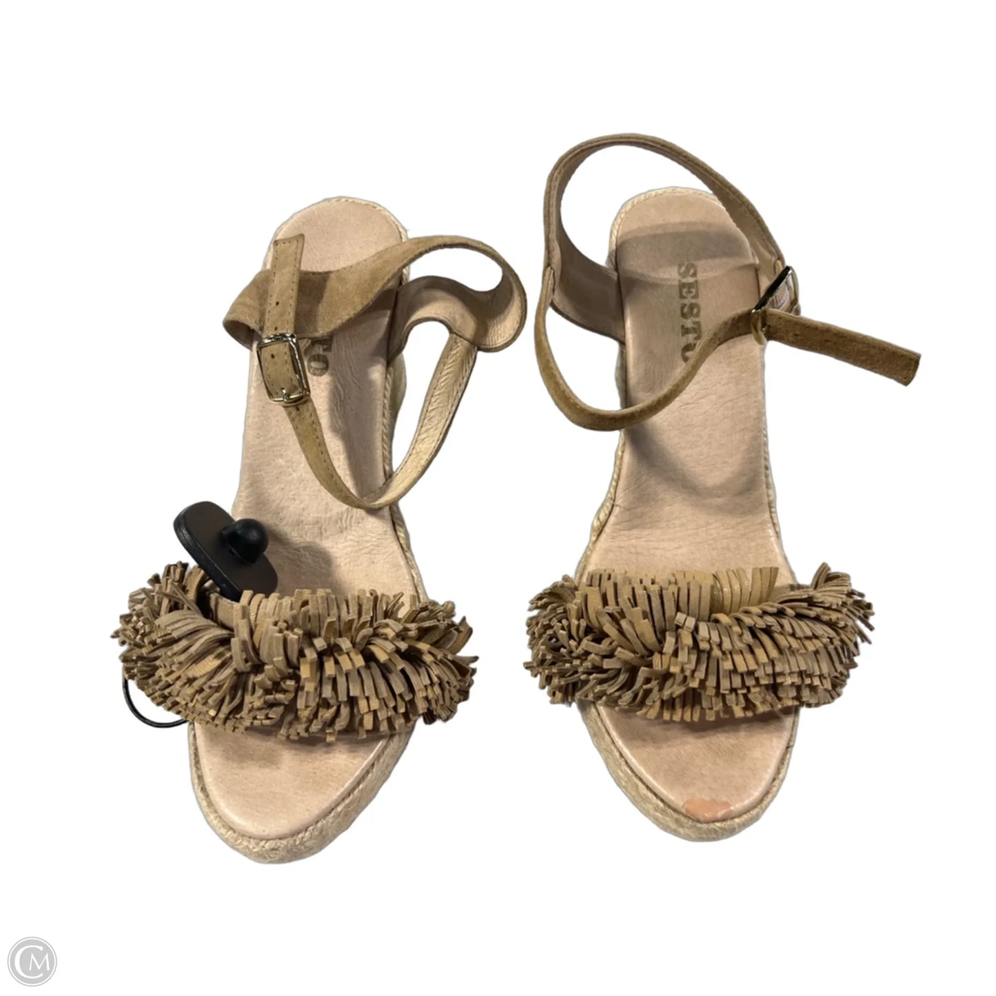 Sandals Heels Wedge By Sesto Meucci In Tan, Size: 6