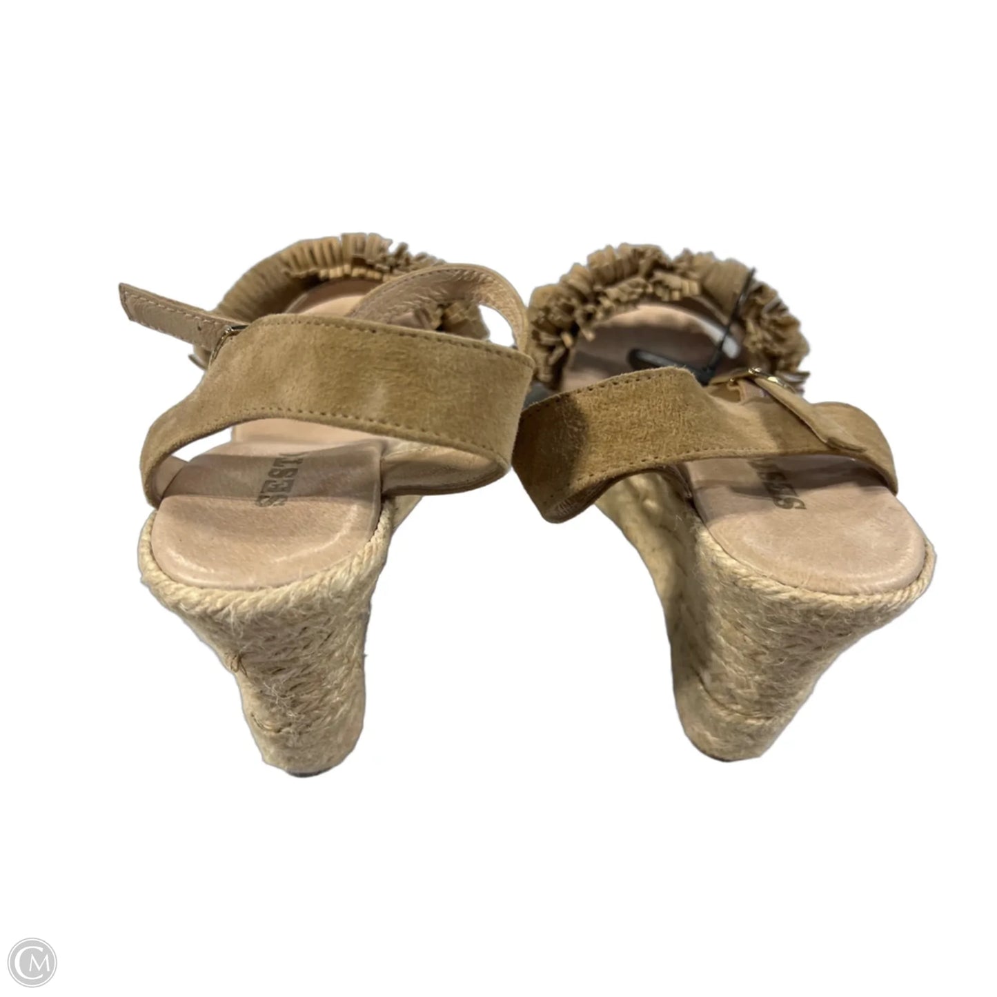 Sandals Heels Wedge By Sesto Meucci In Tan, Size: 6