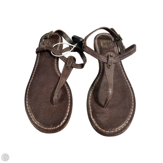 Sandals Designer By Frye In Brown, Size: 8.5