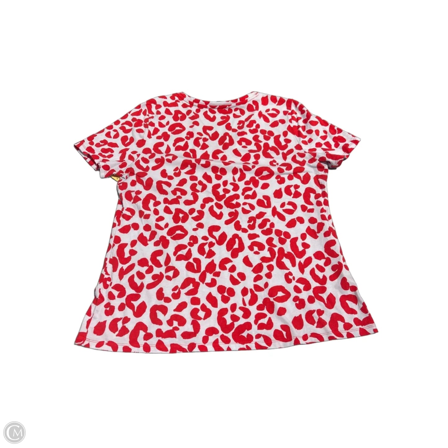 Top Short Sleeve By Ann Taylor In Red & White, Size: Xl