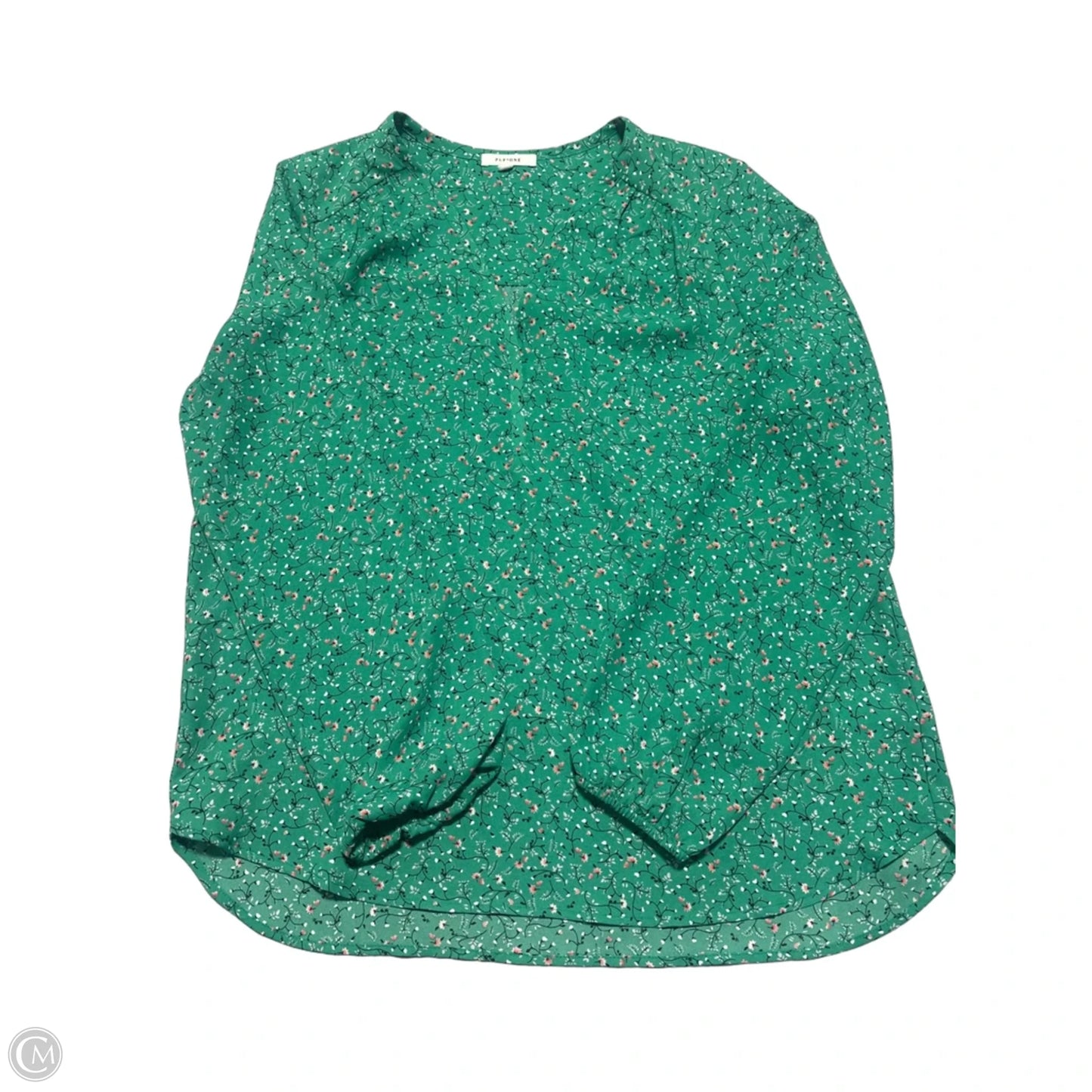 Blouse Long Sleeve By Pleione In Green, Size: S