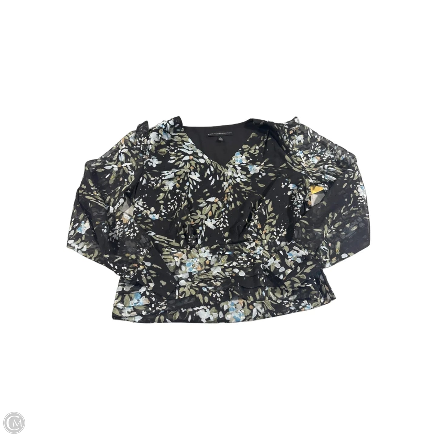 Blouse Long Sleeve By White House Black Market In Black, Size: Xs