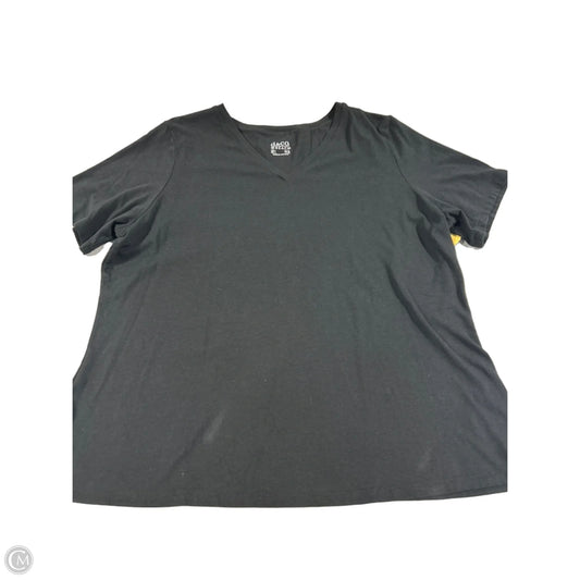 Top Short Sleeve Basic By D&co. In Black, Size: L