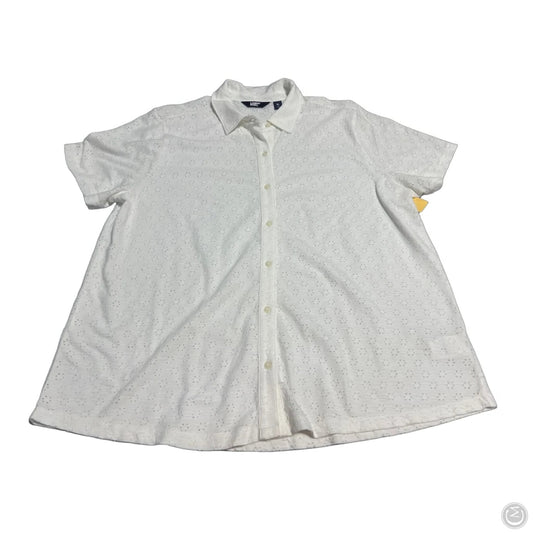 Top Short Sleeve By Lands End In White, Size: Xl