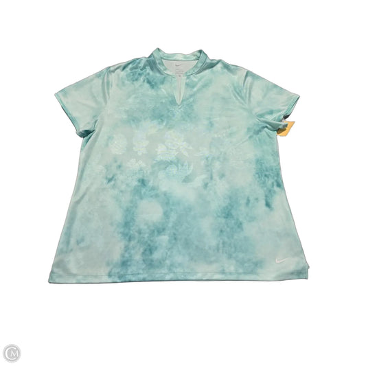 Athletic Top Short Sleeve By Nike In Green, Size: Xxl
