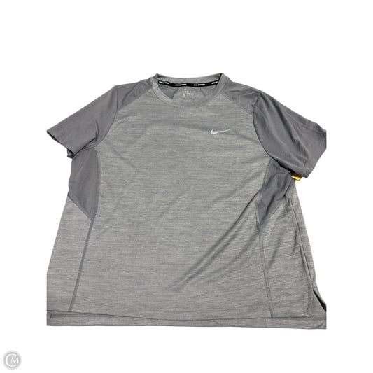 Athletic Top Short Sleeve By Nike In Grey, Size: Xl