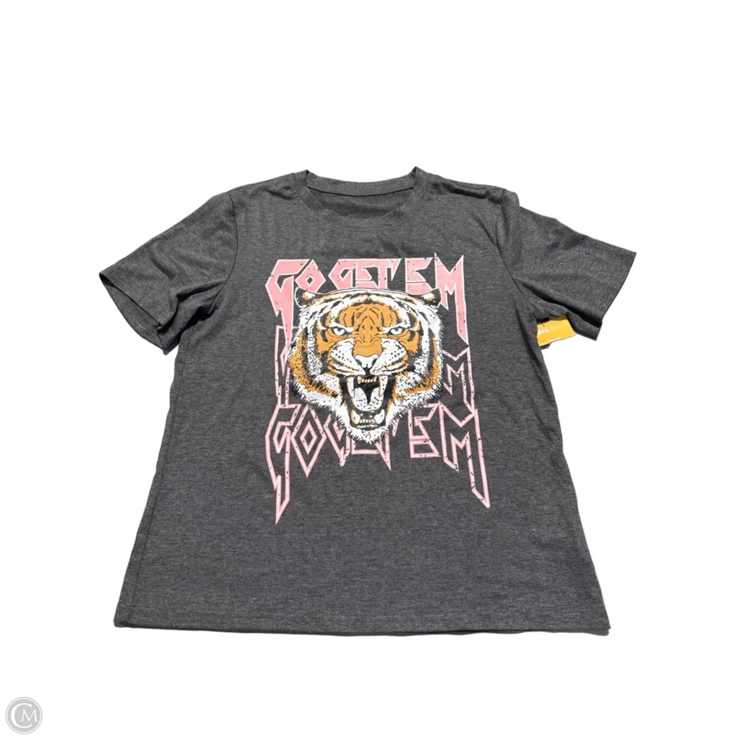 Top Short Sleeve By Cme In Grey, Size: M