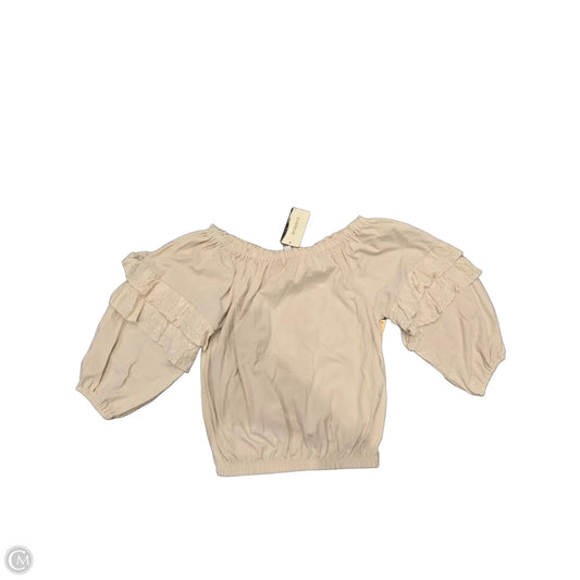 Top 3/4 Sleeve By Evereve In Tan, Size: Xs
