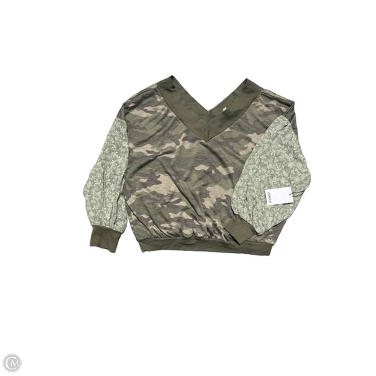 Top Long Sleeve By Cmc In Green, Size: M