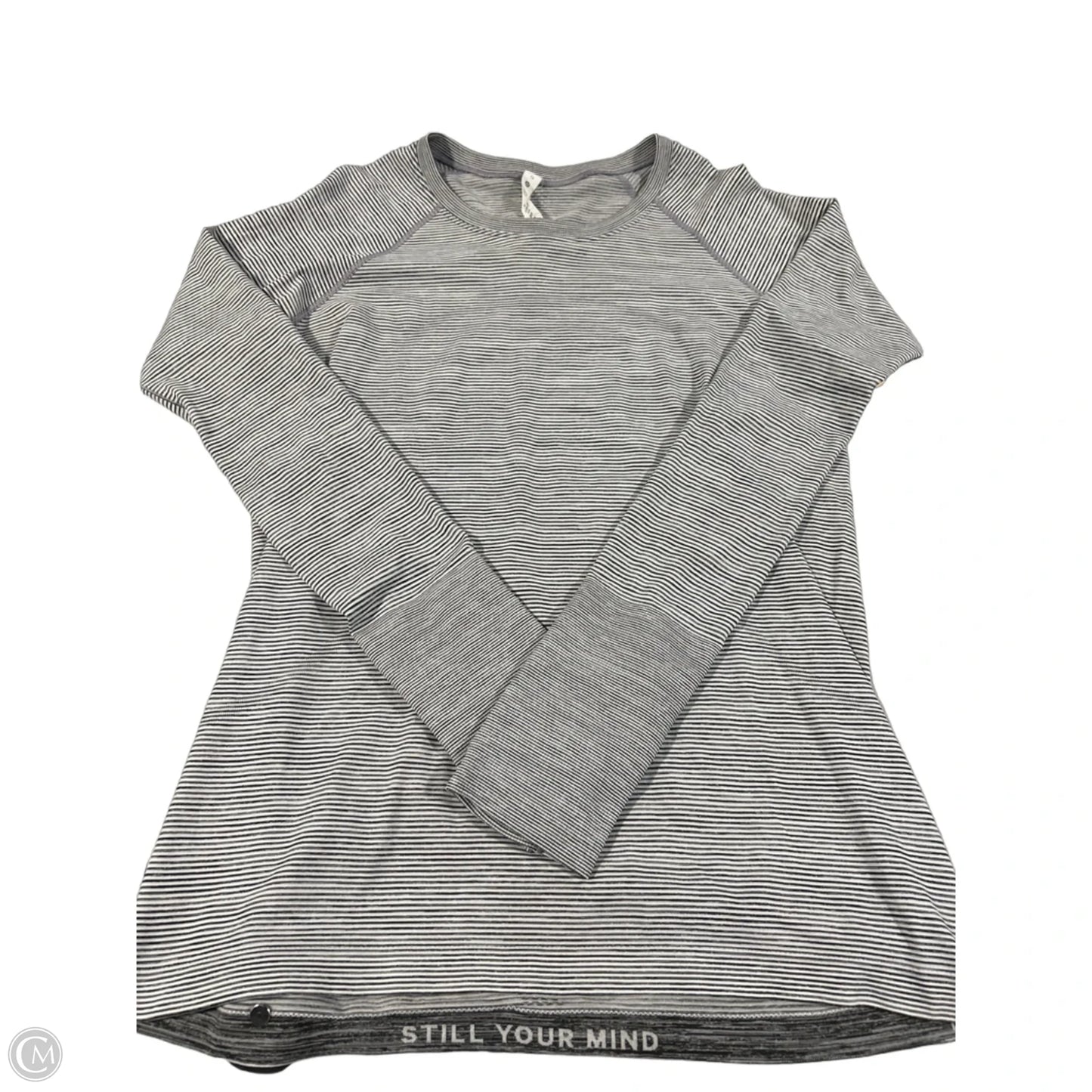 Athletic Top Long Sleeve Collar By Lululemon In Striped Pattern, Size: 12