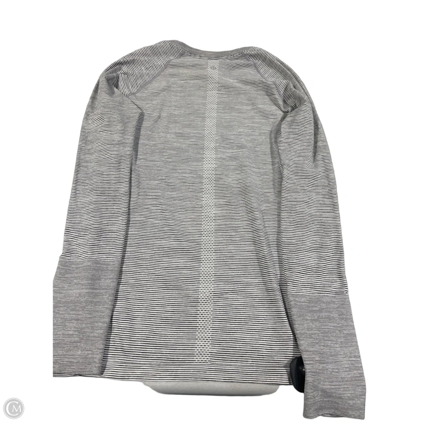 Athletic Top Long Sleeve Collar By Lululemon In Striped Pattern, Size: 12