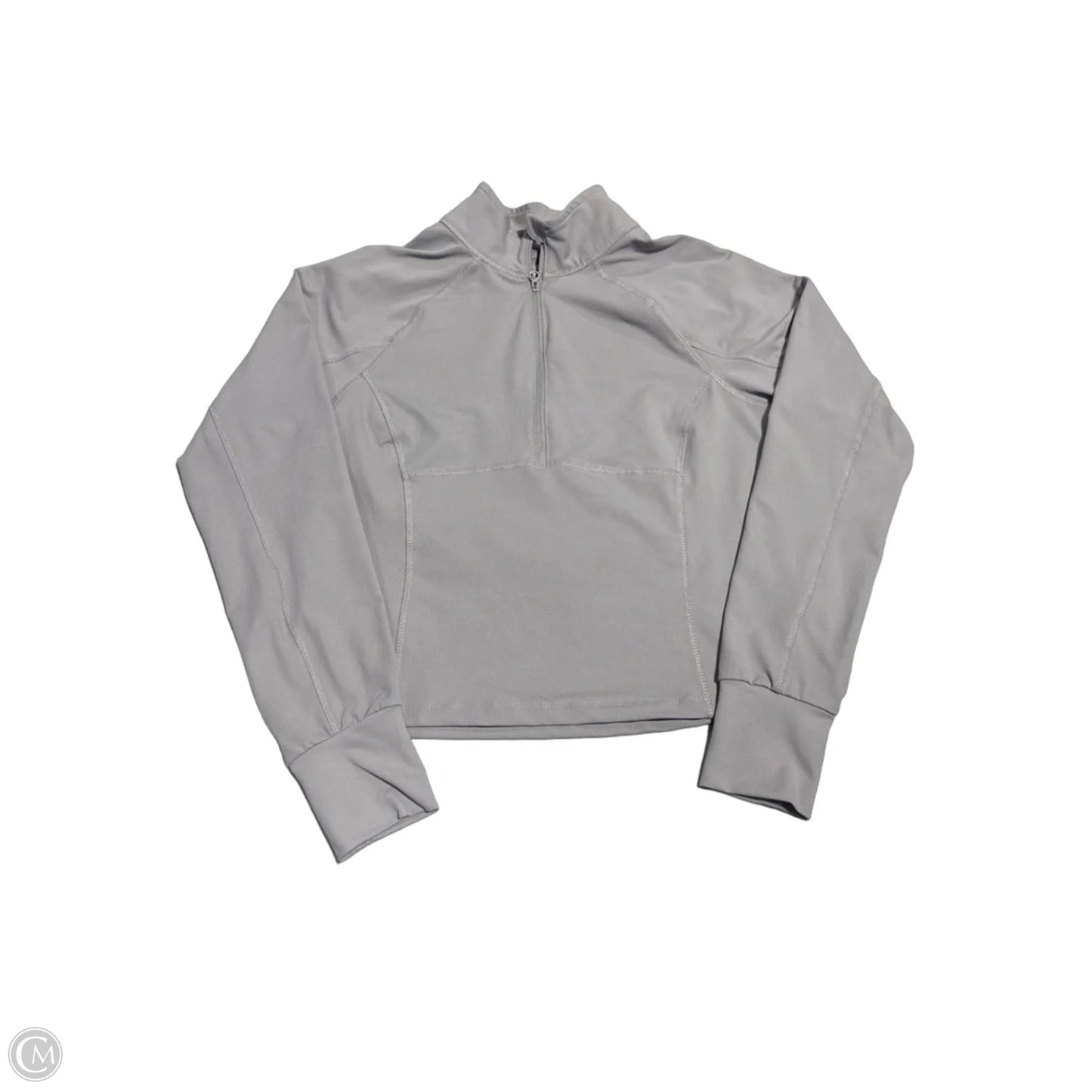 Athletic Top Long Sleeve Collar By Layer 8 In Grey, Size: L