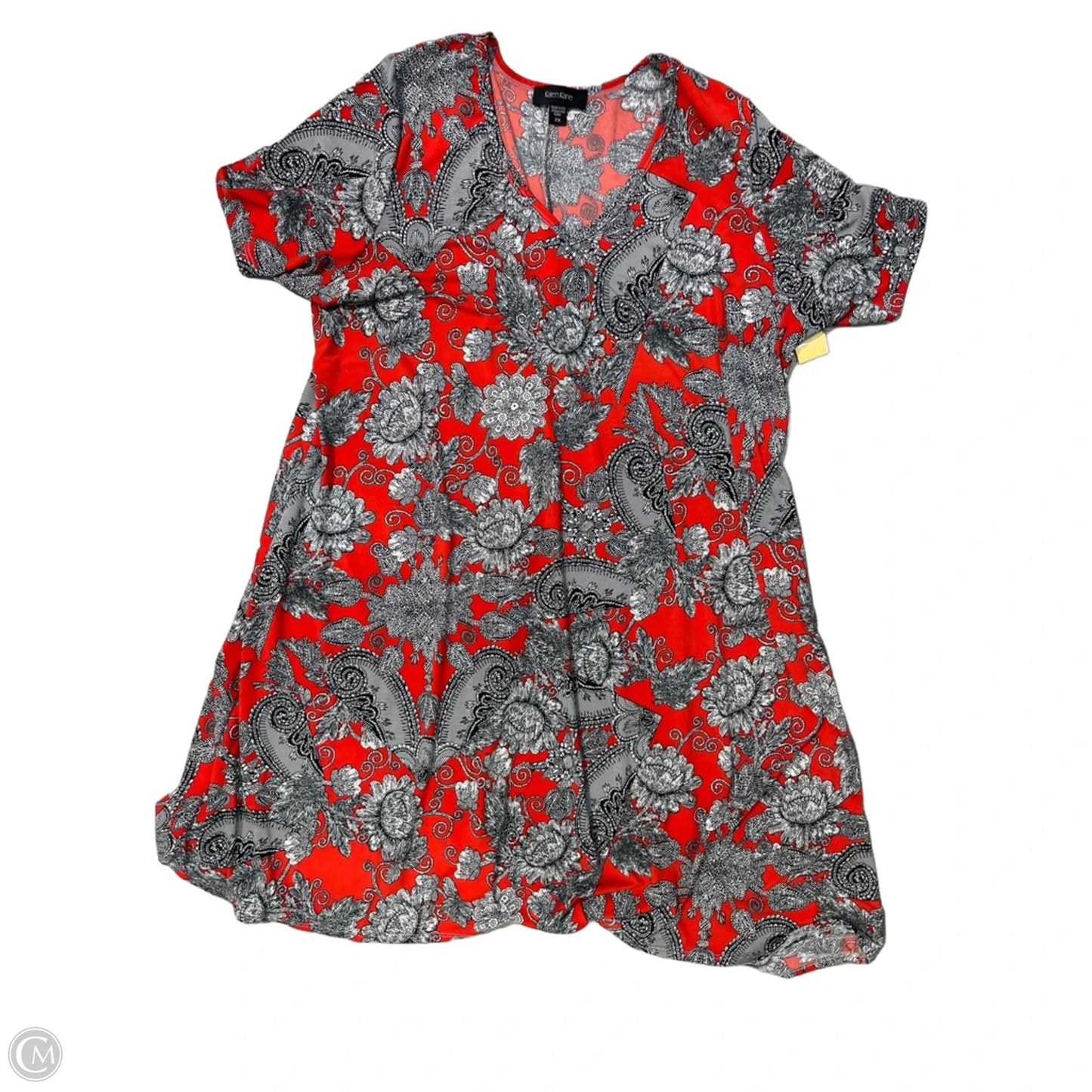 Dress Casual Midi By Karen Kane In Black & Orange, Size: 2x