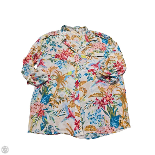 Top Long Sleeve By Elan In Multi-colored, Size: L