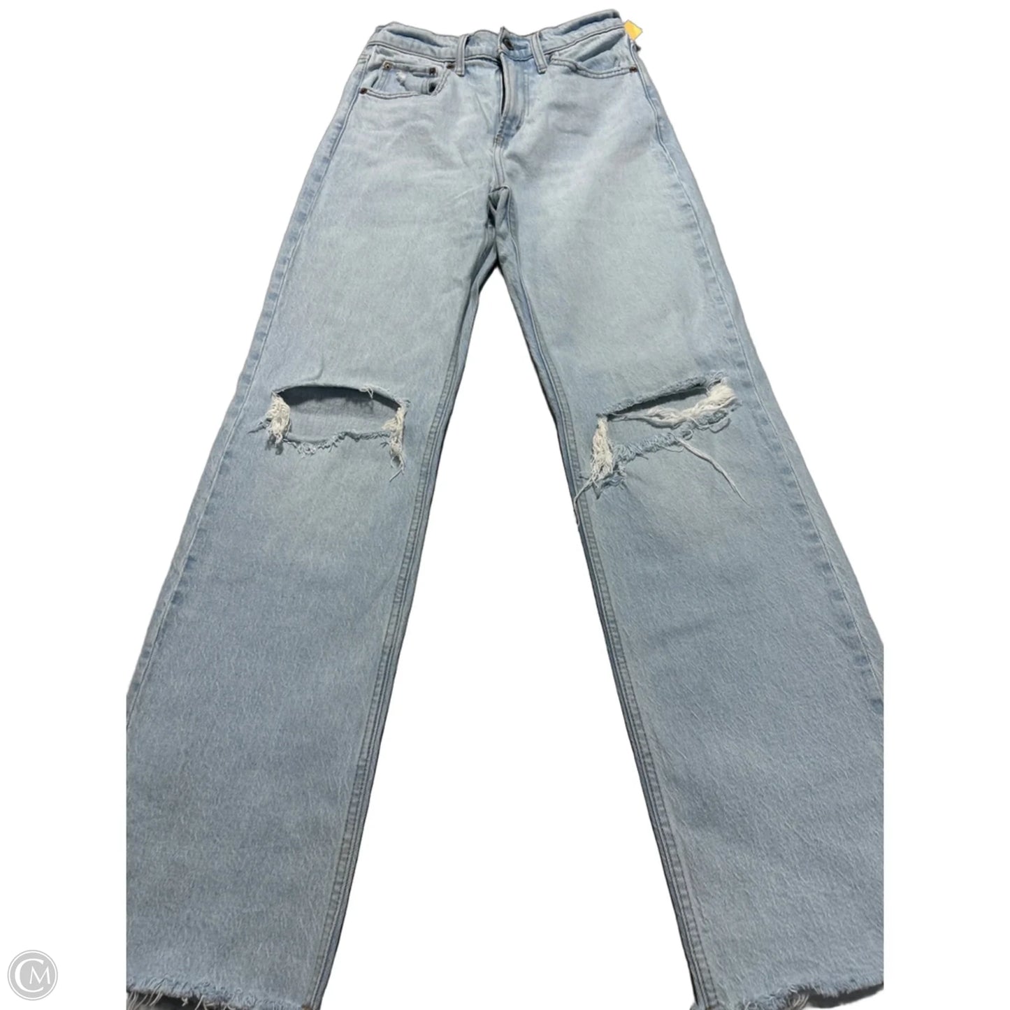 Jeans Wide Leg By Abercrombie And Fitch In Blue Denim, Size: 0