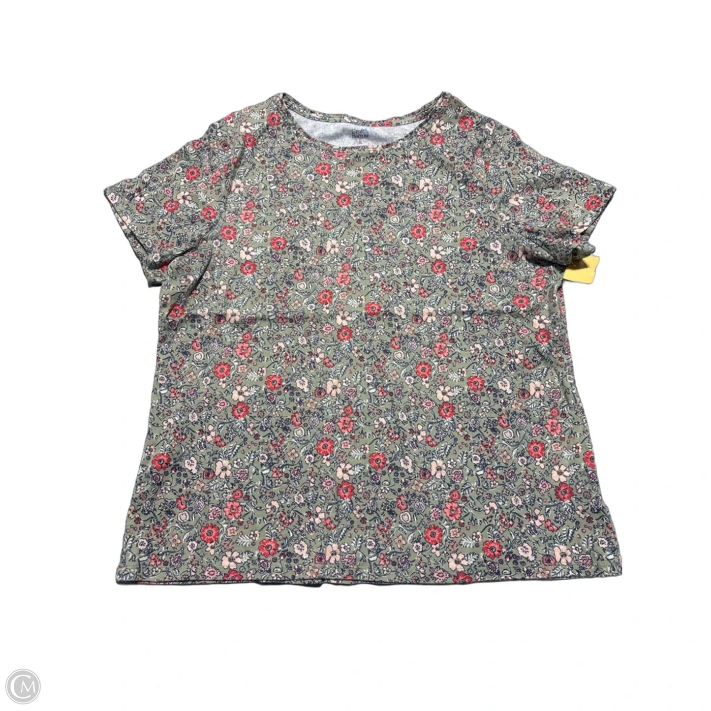 Top Short Sleeve By Croft And Barrow In Floral Print, Size: Xl