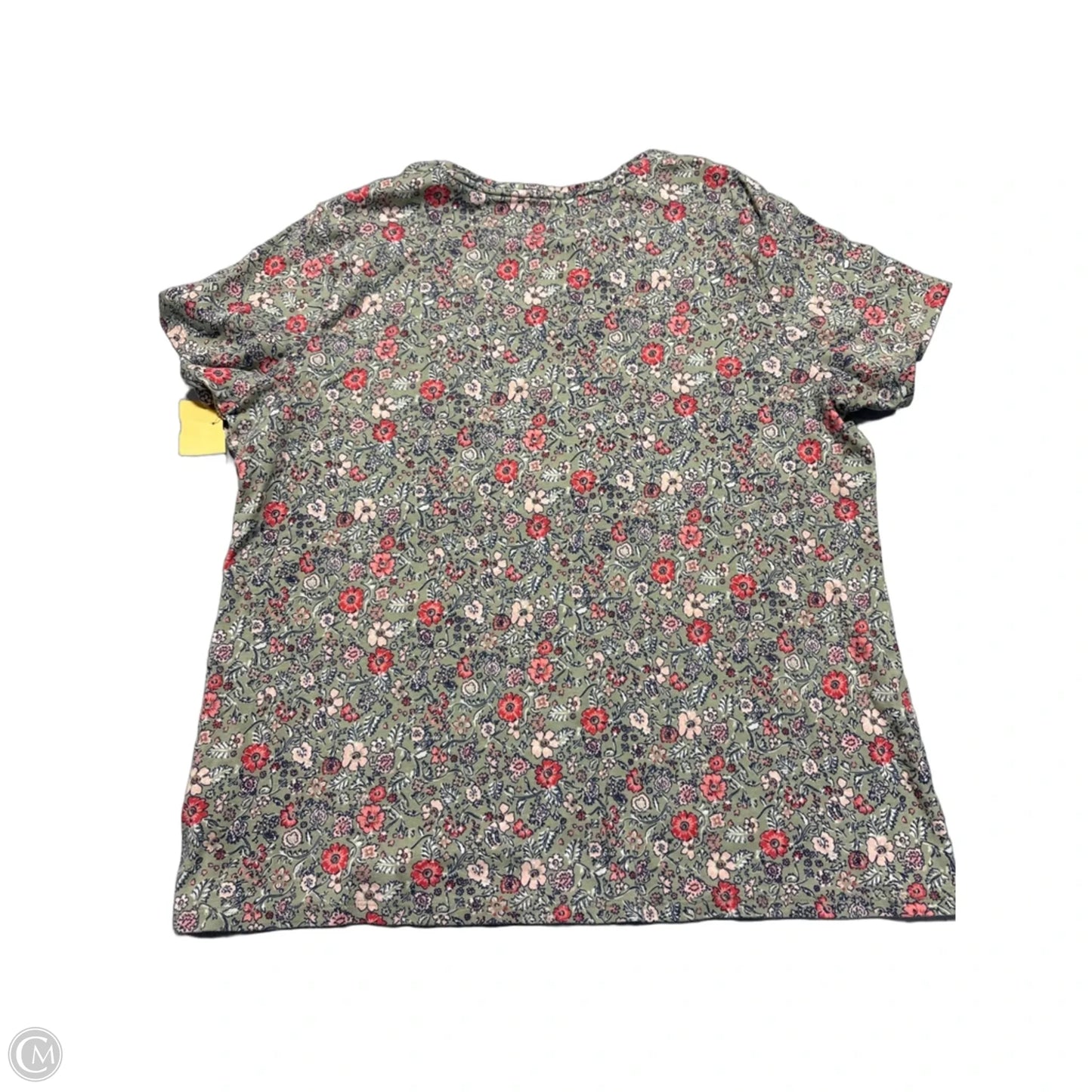 Top Short Sleeve By Croft And Barrow In Floral Print, Size: Xl