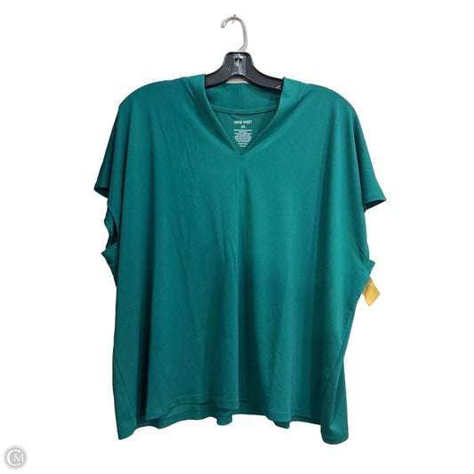 Top Short Sleeve By Nine West In Green, Size: 3x