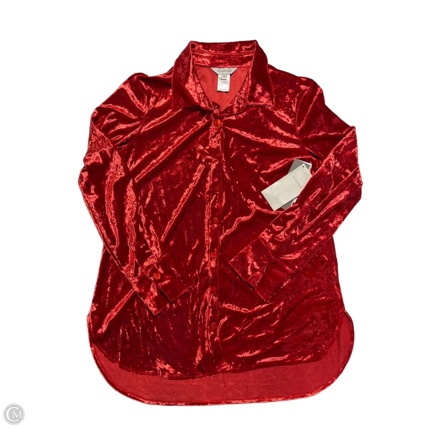 Top Long Sleeve By Multiples In Red, Size: Xs