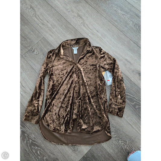 Top Long Sleeve By Multiples In Gold, Size: Xs